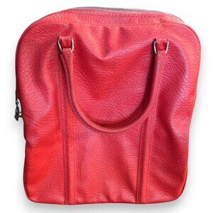 AMELIA EARHART Vintage 70s red Luggage Carry On Overnight Bag Travel Tote NO KEY